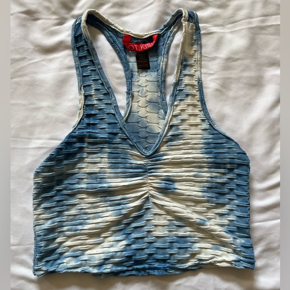 Blue Tie Dye Crop Top